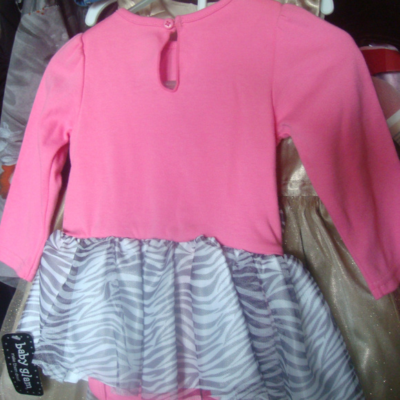 Girls 9M CROWN KEEP CALM BE GLAM Dress Zebra Mesh - Picture 6 of 6